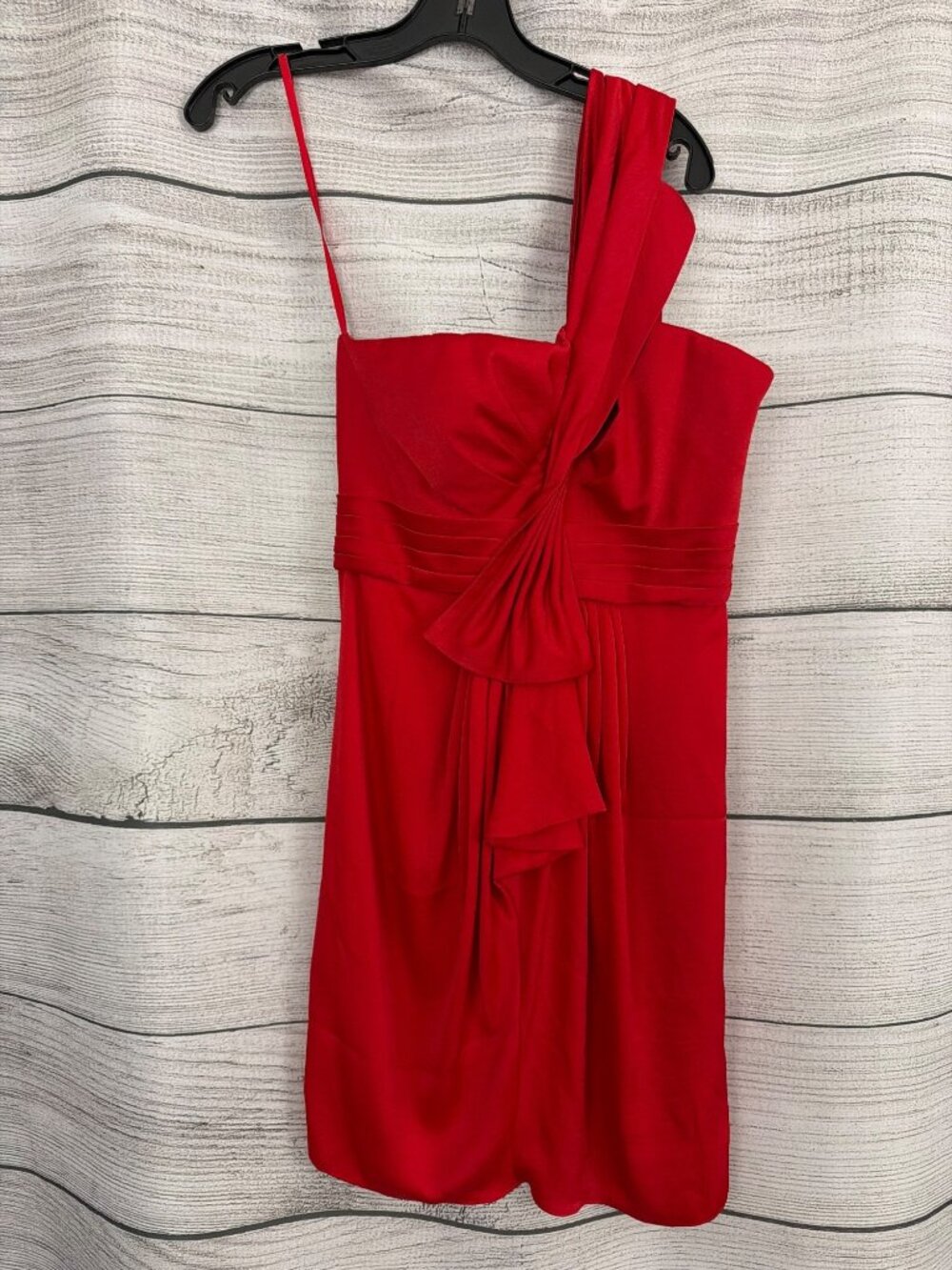 BCBGMAXAZRIA Red One-Shoulder Cocktail Dress Size 6